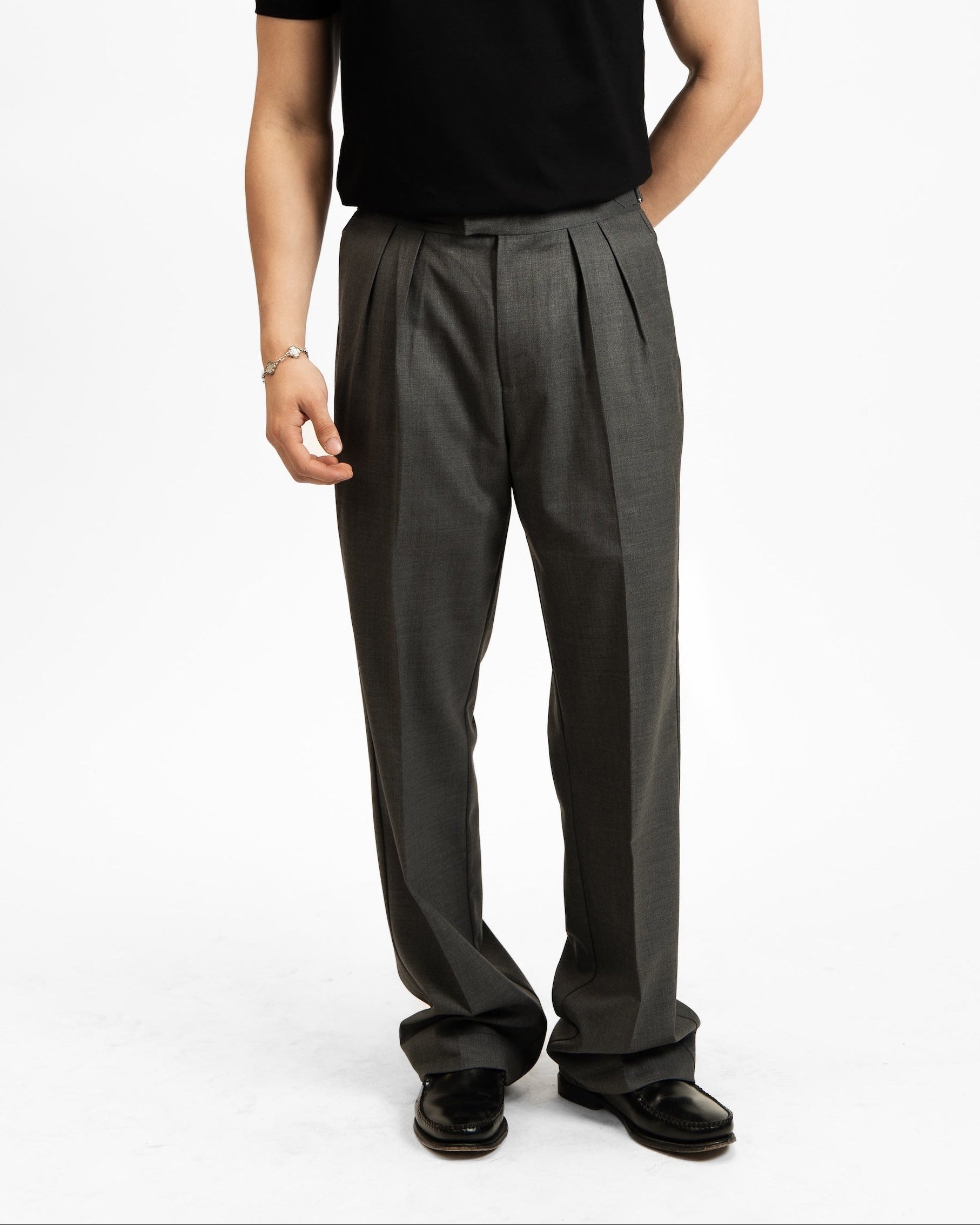 Double Pleated Serge Pants