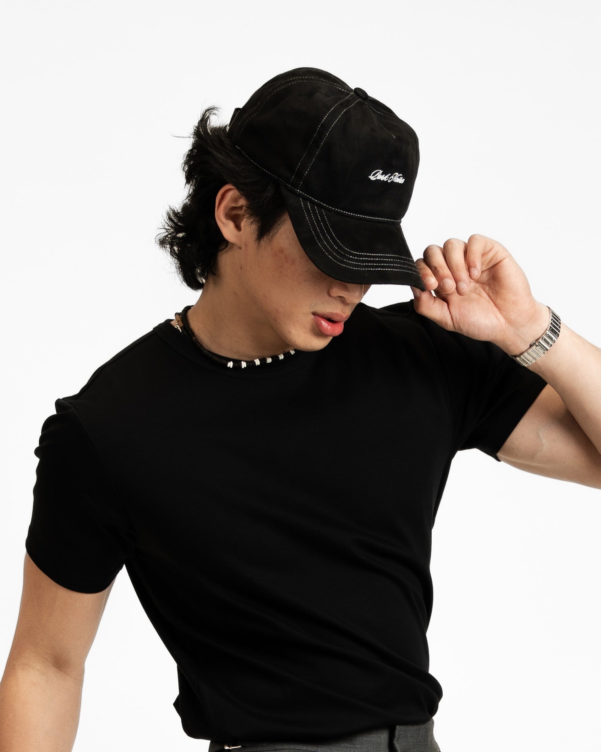 Micro Logo Faux Suede Hat