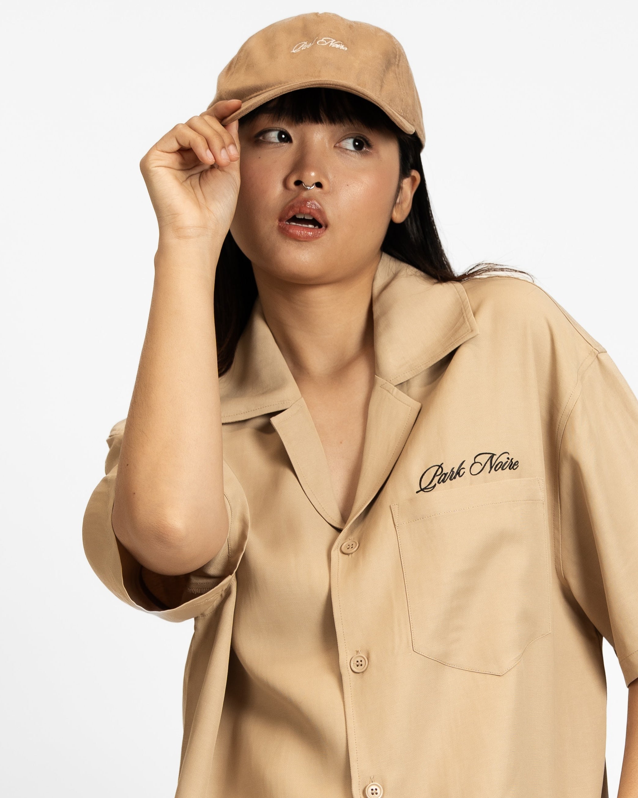 Micro Logo Faux Suede Hat