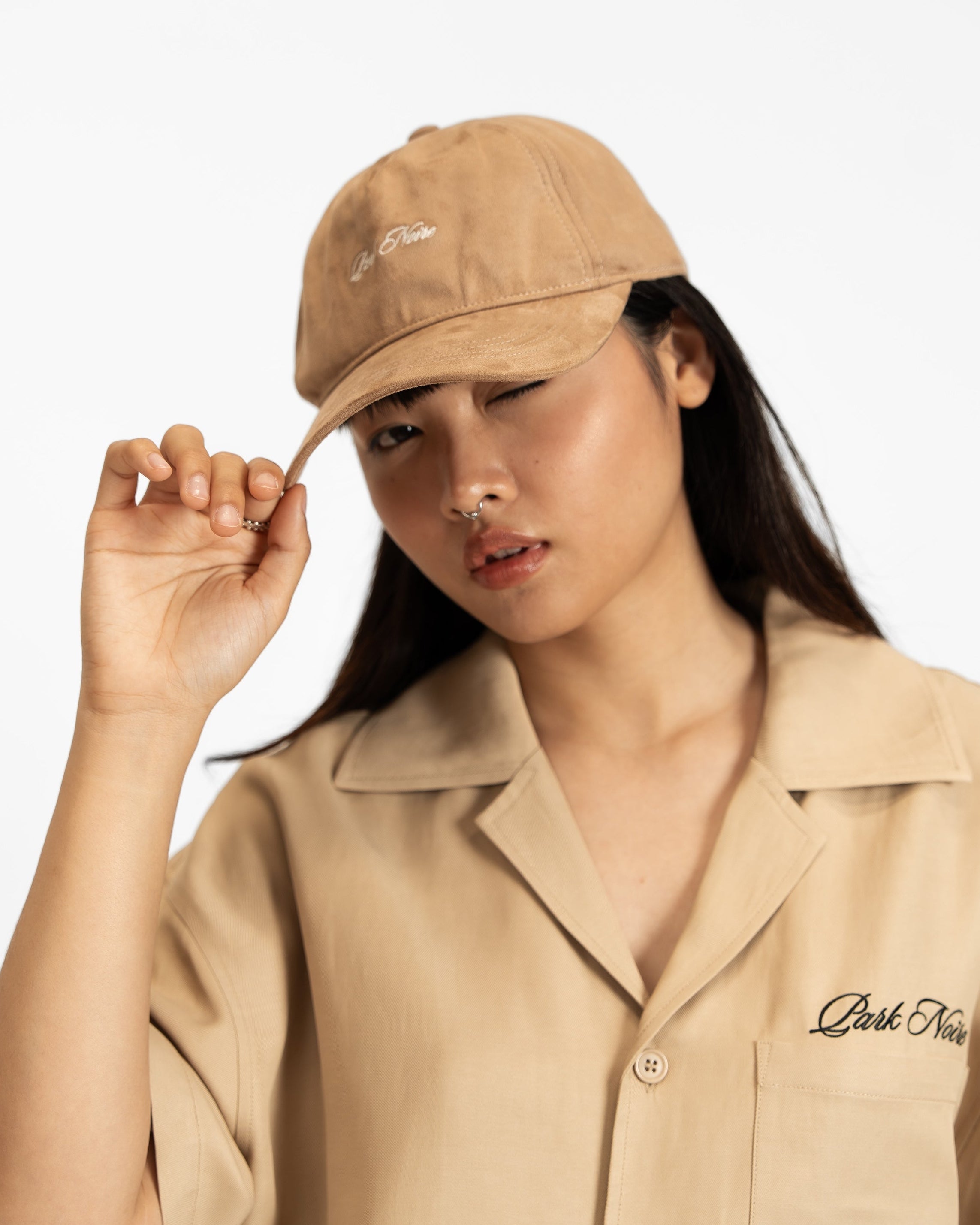 Micro Logo Faux Suede Hat