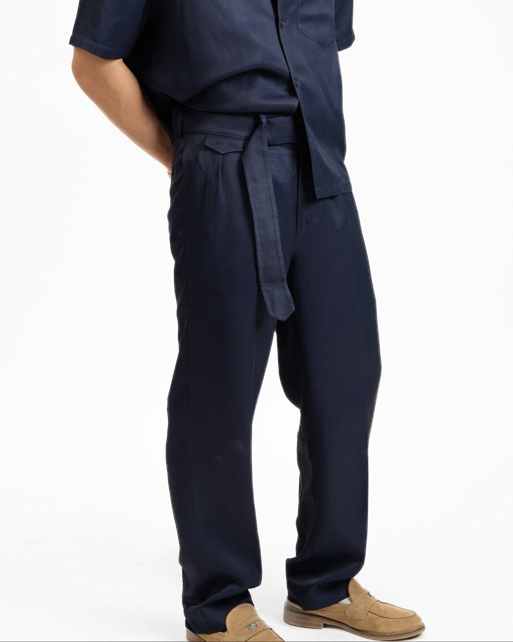 Belted Resort Linen Pants