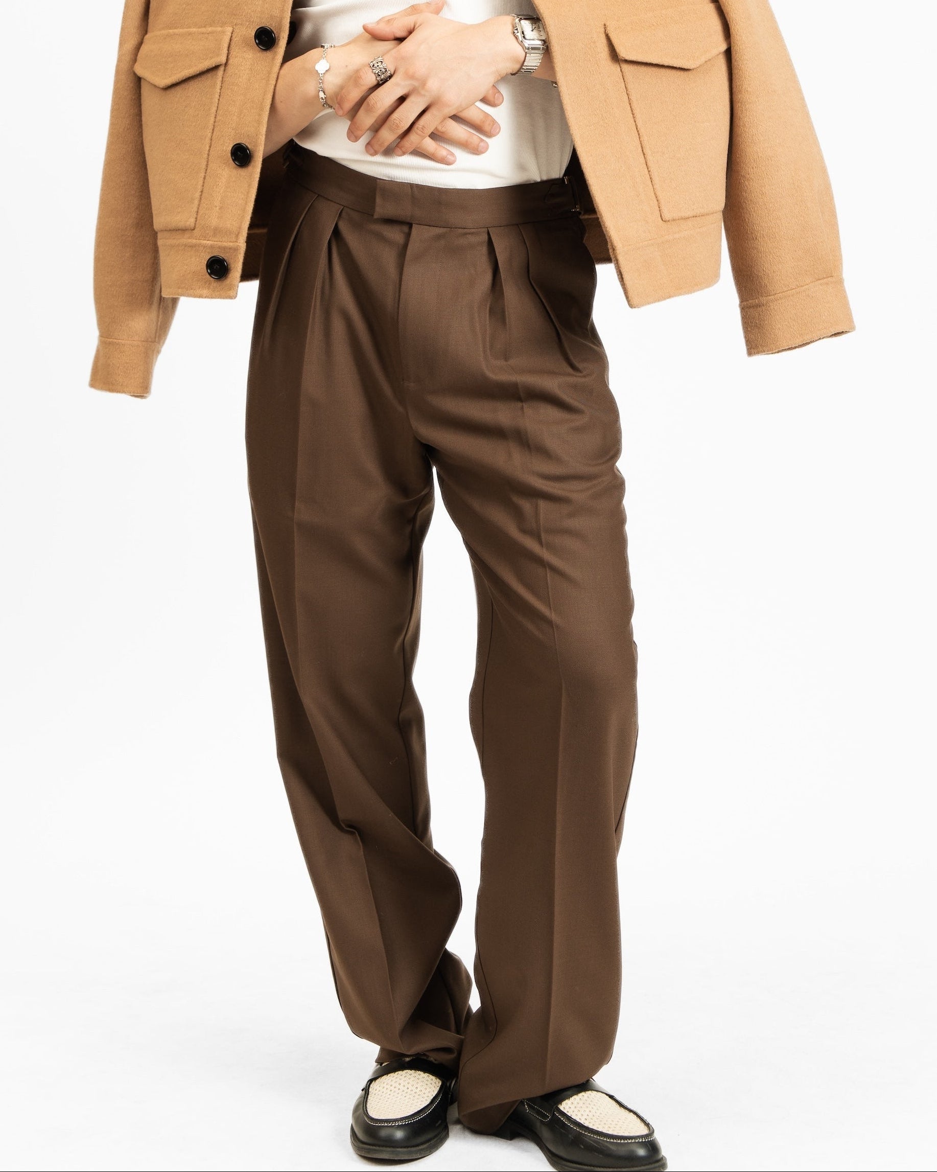 Double Pleated Serge Pants