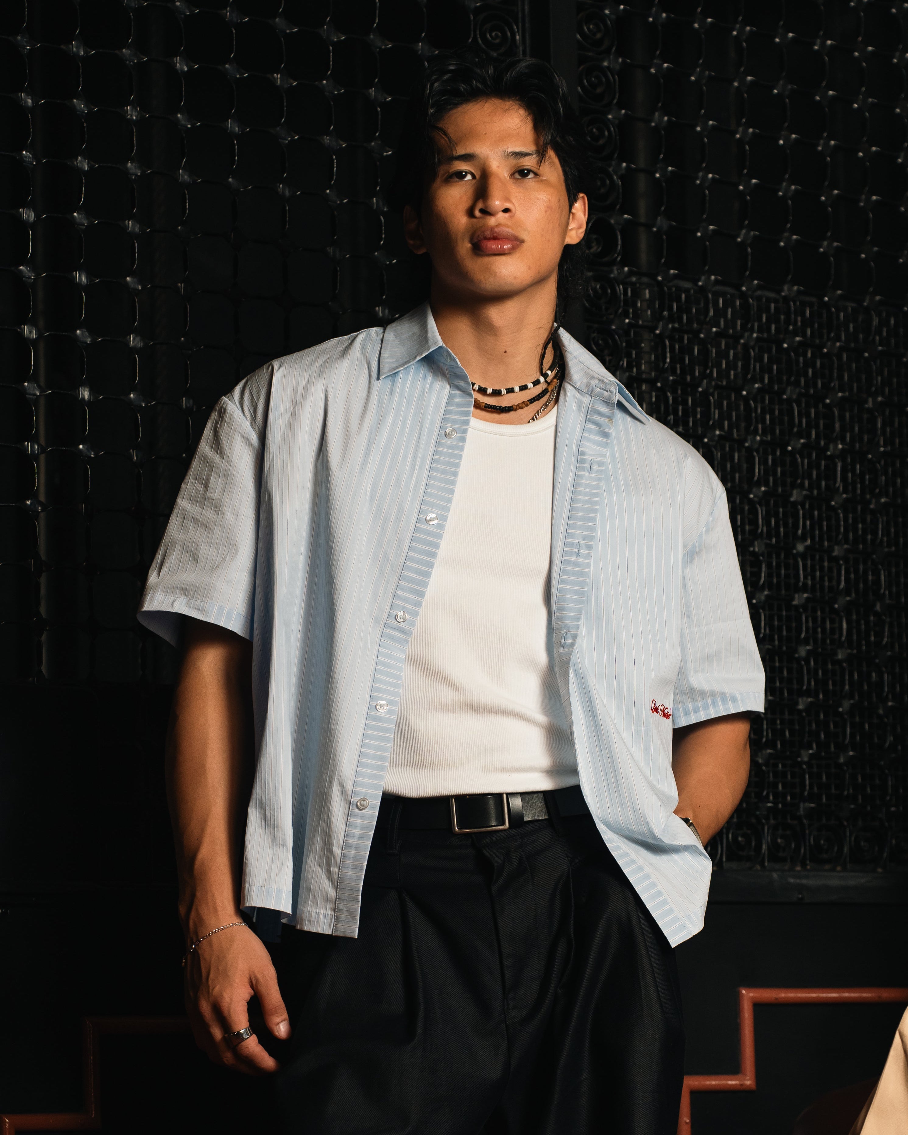Pinstripe Boxy Shirt