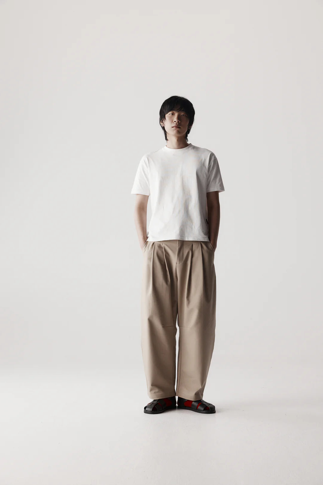 Belted Pleated Linen Pants