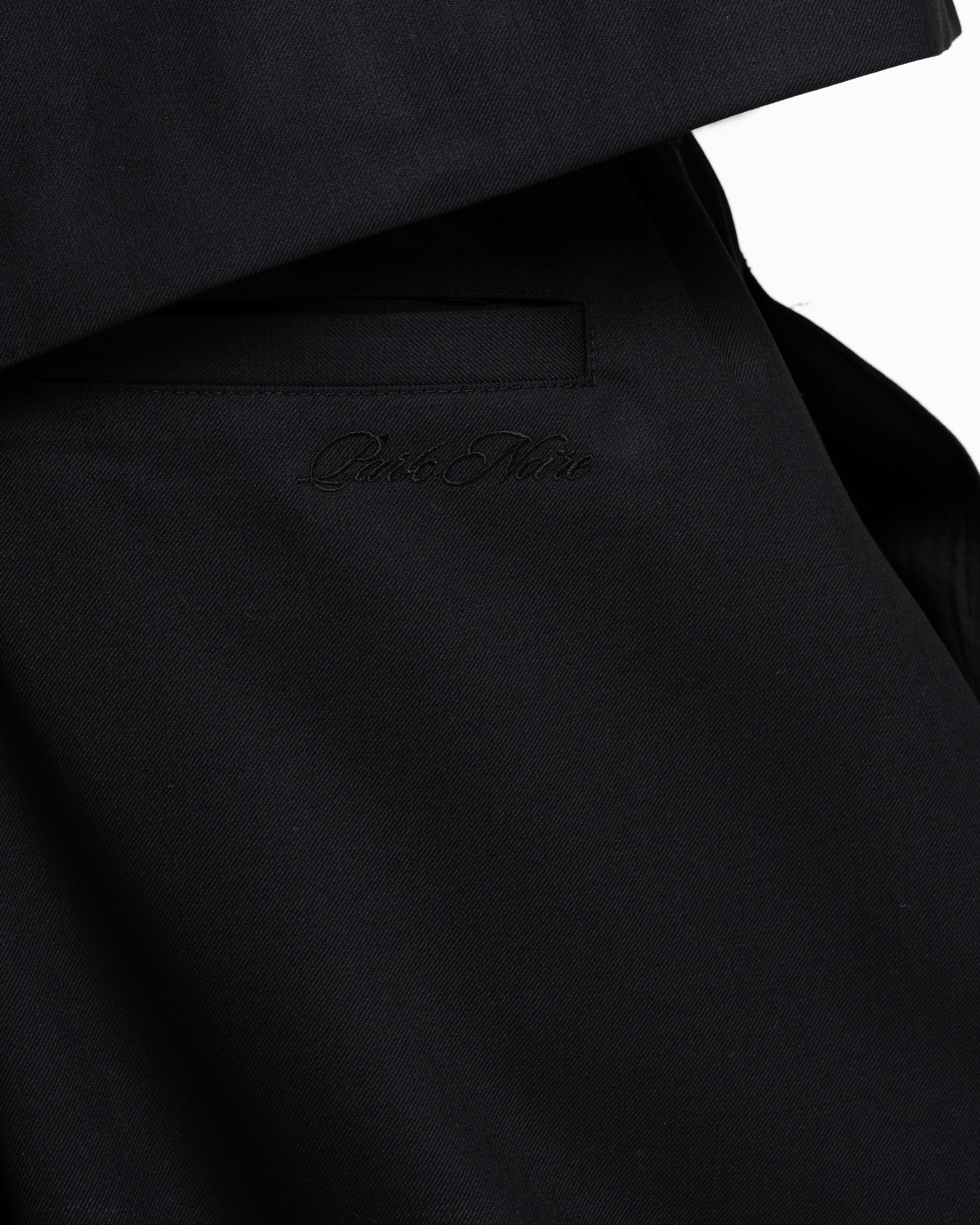 Wool Cross Pleated Pants