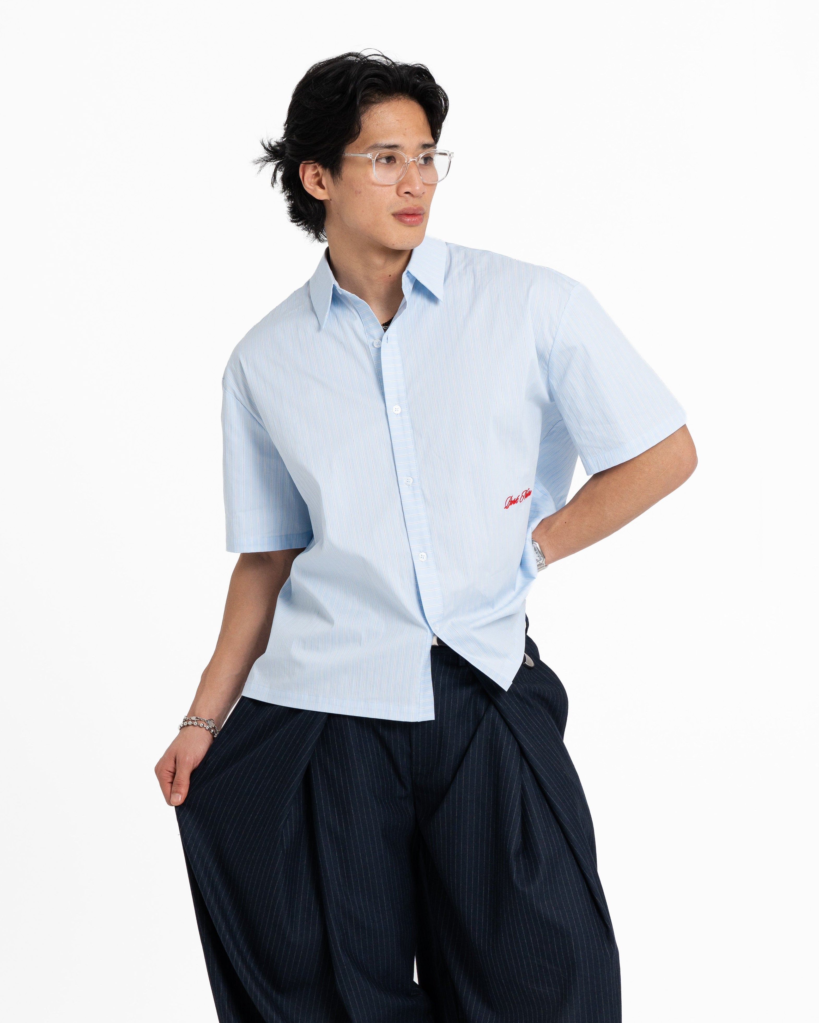 Pinstripe Boxy Shirt
