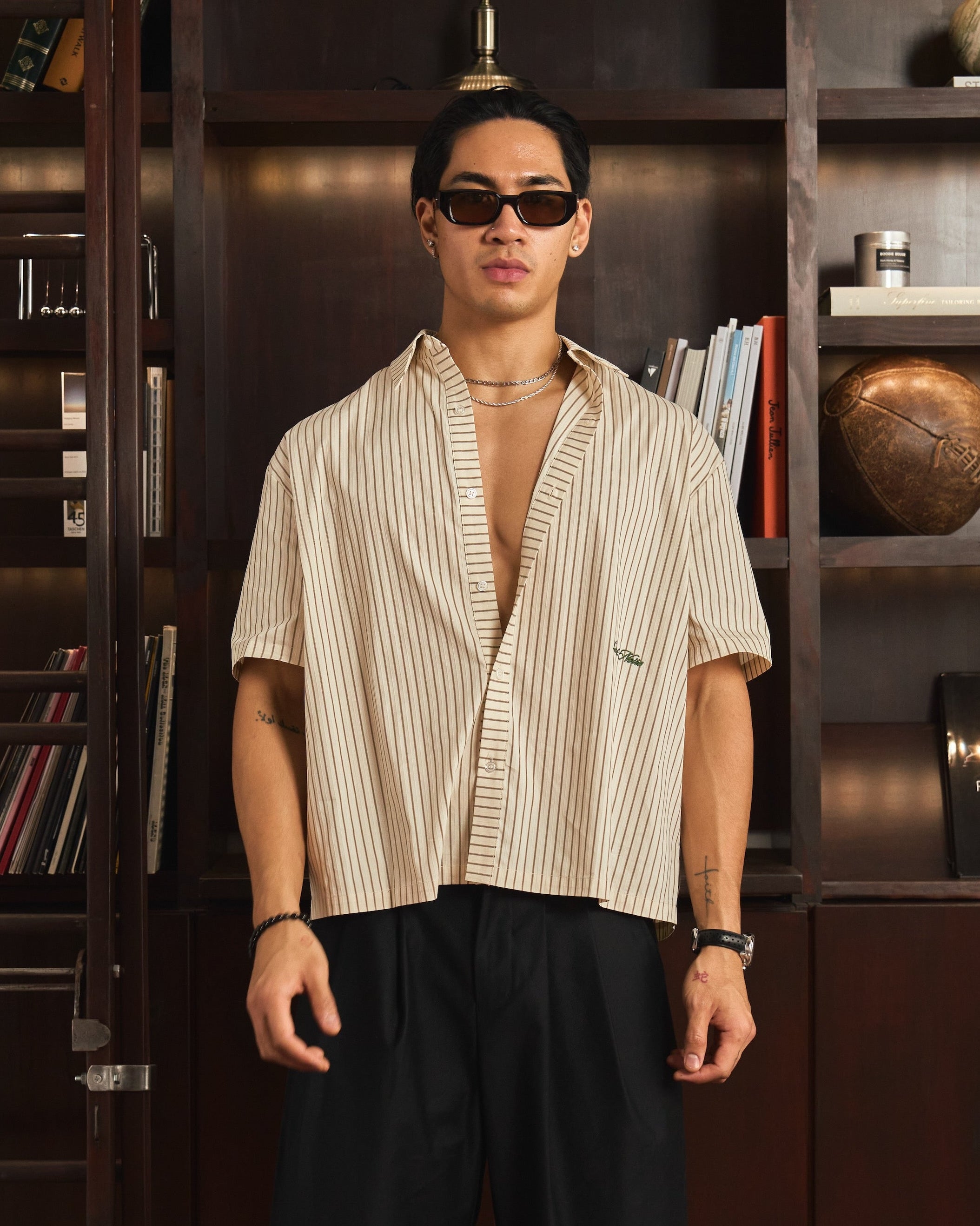 Pinstripe Boxy Shirt