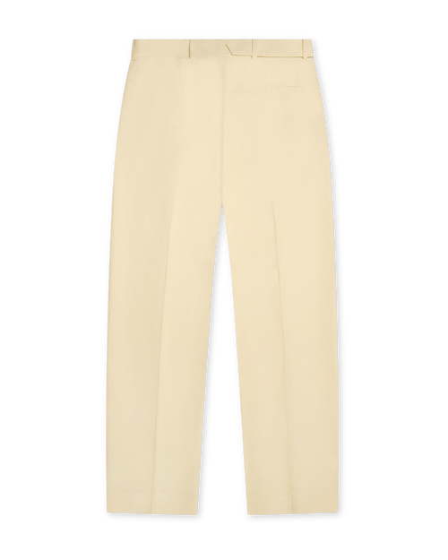 Belted Pleated Linen Pants Ivory