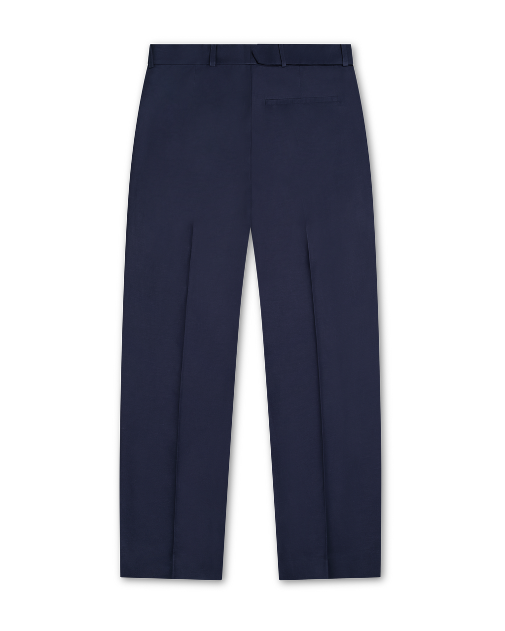 Belted Pleated Linen Pants Navy