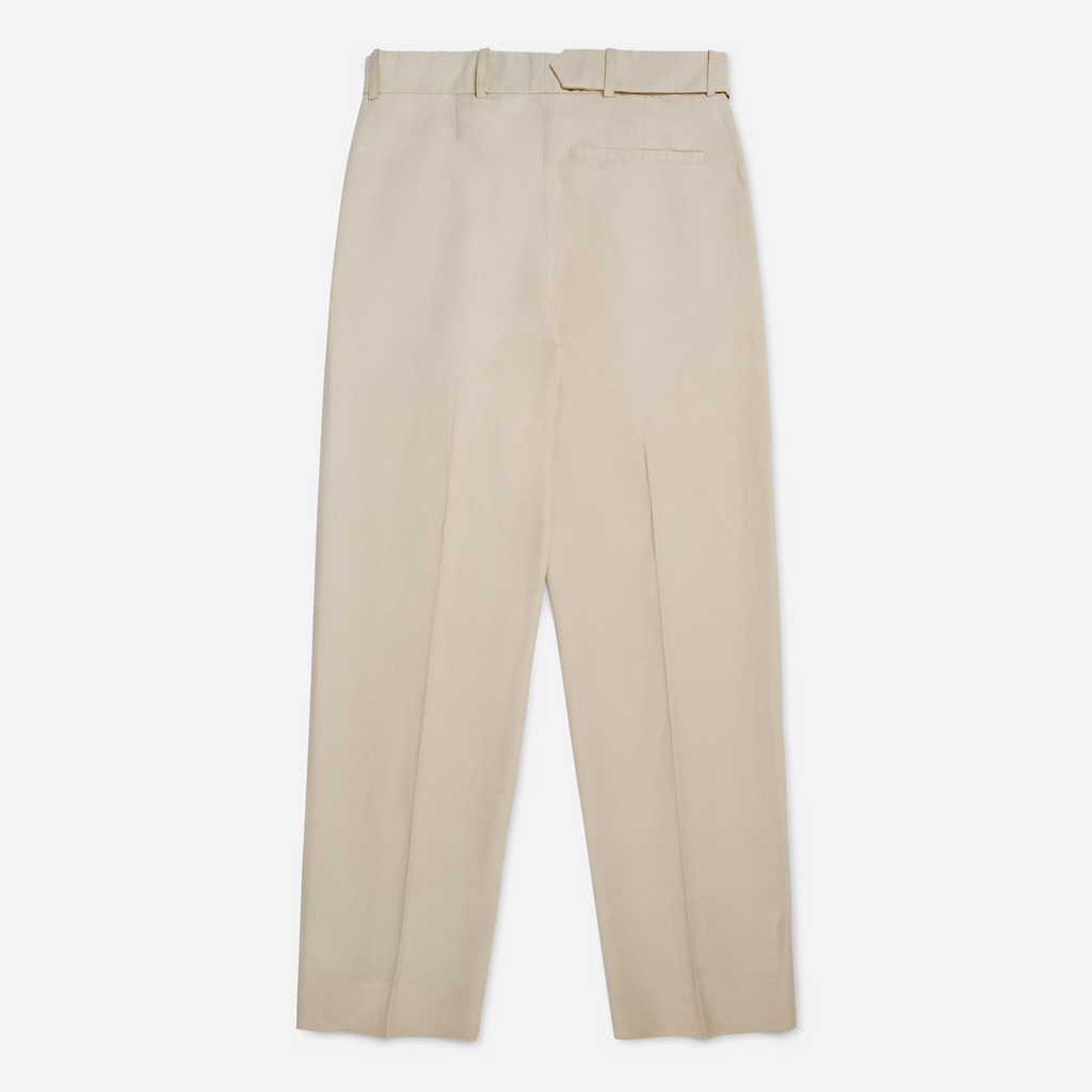 Belted Pleated Linen Pants