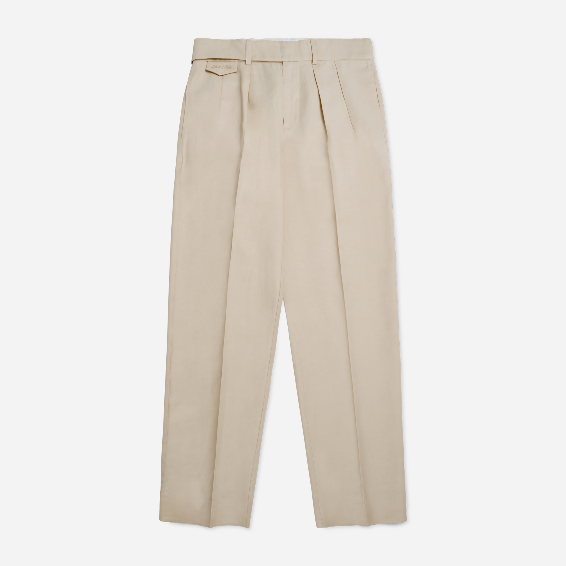 Belted Pleated Linen Pants