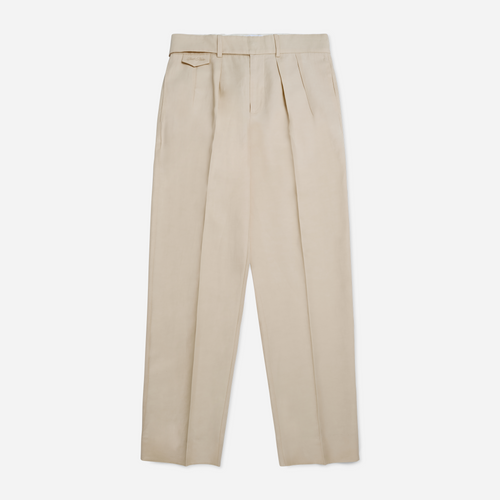 Belted Pleated Linen Pants