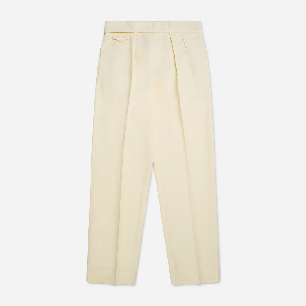 Belted Pleated Linen Pants