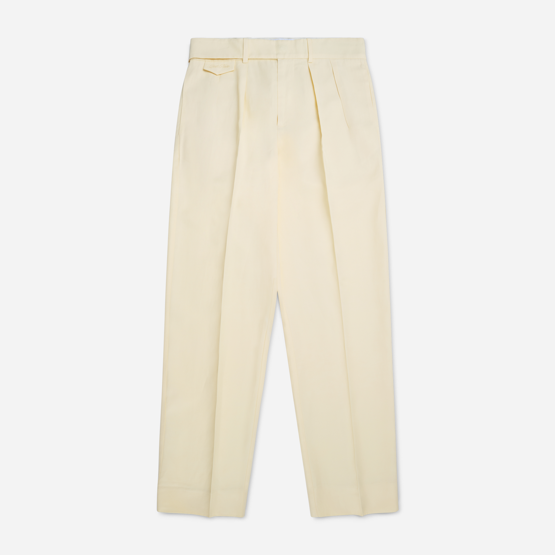 Belted Pleated Linen Pants