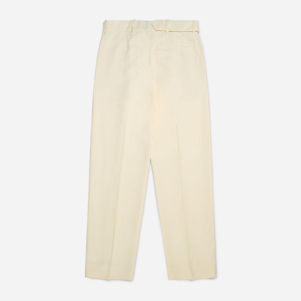 Belted Pleated Linen Pants
