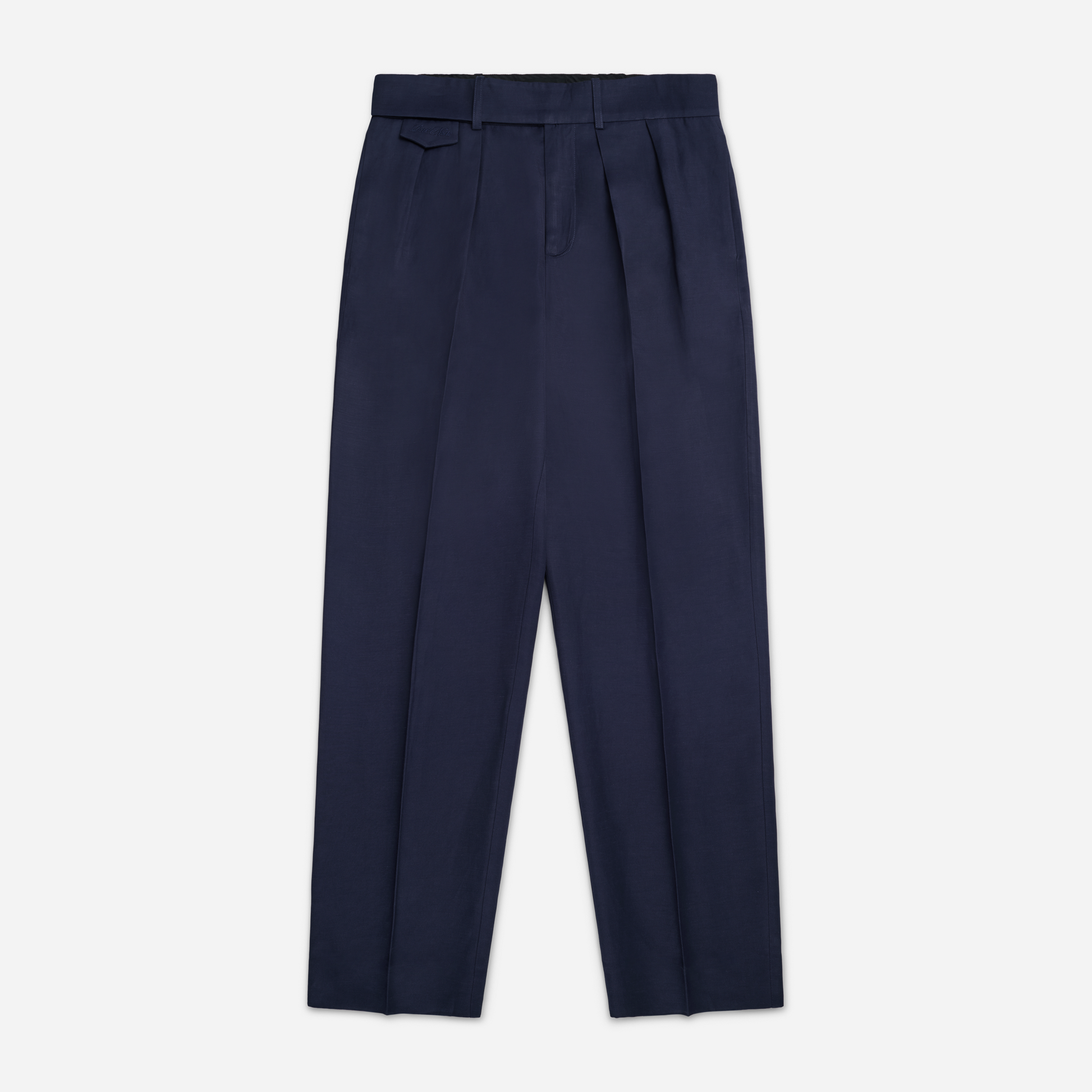 Belted Pleated Linen Pants