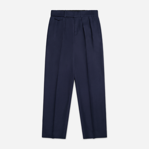 Belted Pleated Linen Pants