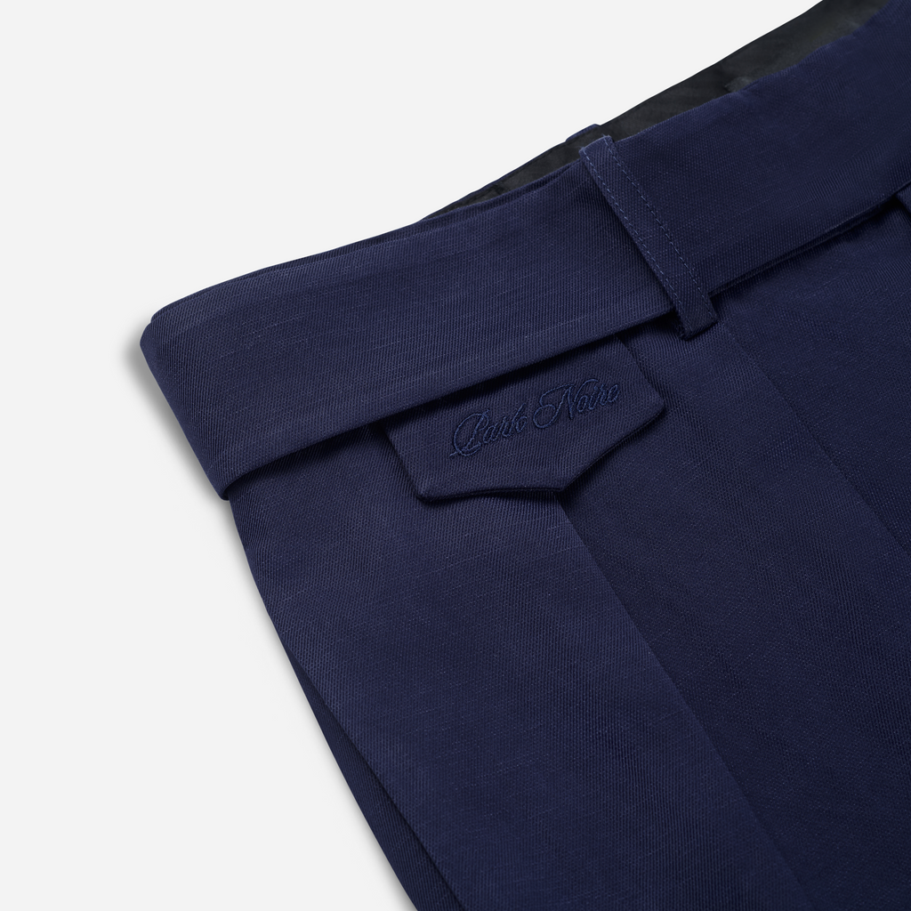 Belted Pleated Linen Pants