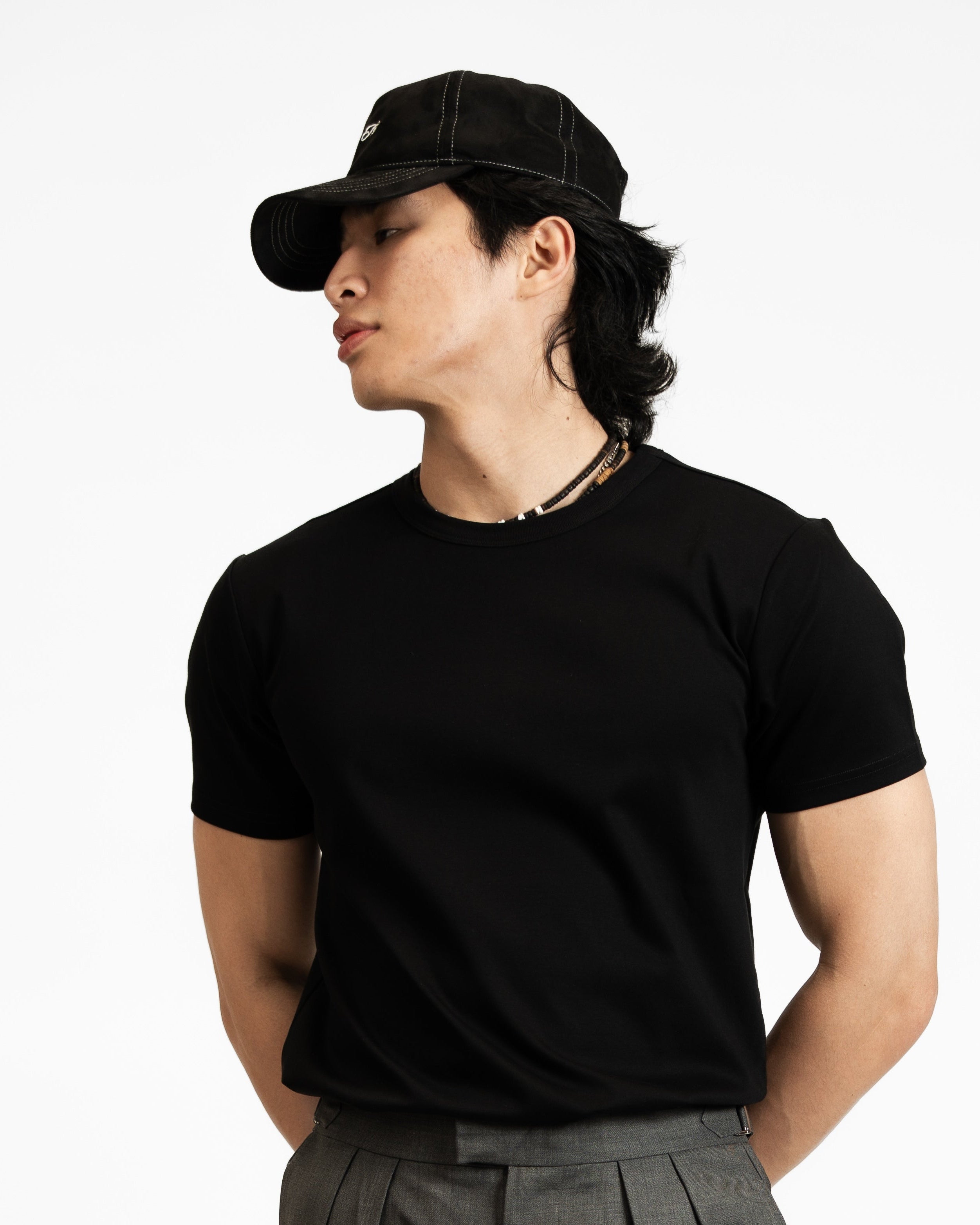 Micro Logo Faux Suede Hat