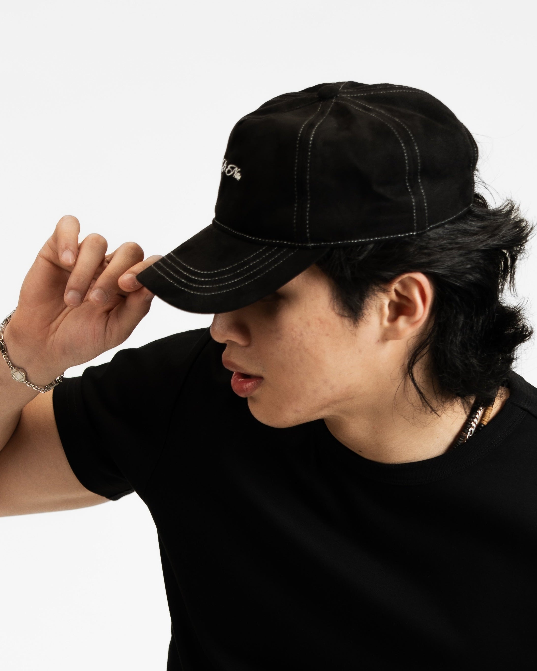 Micro Logo Faux Suede Hat