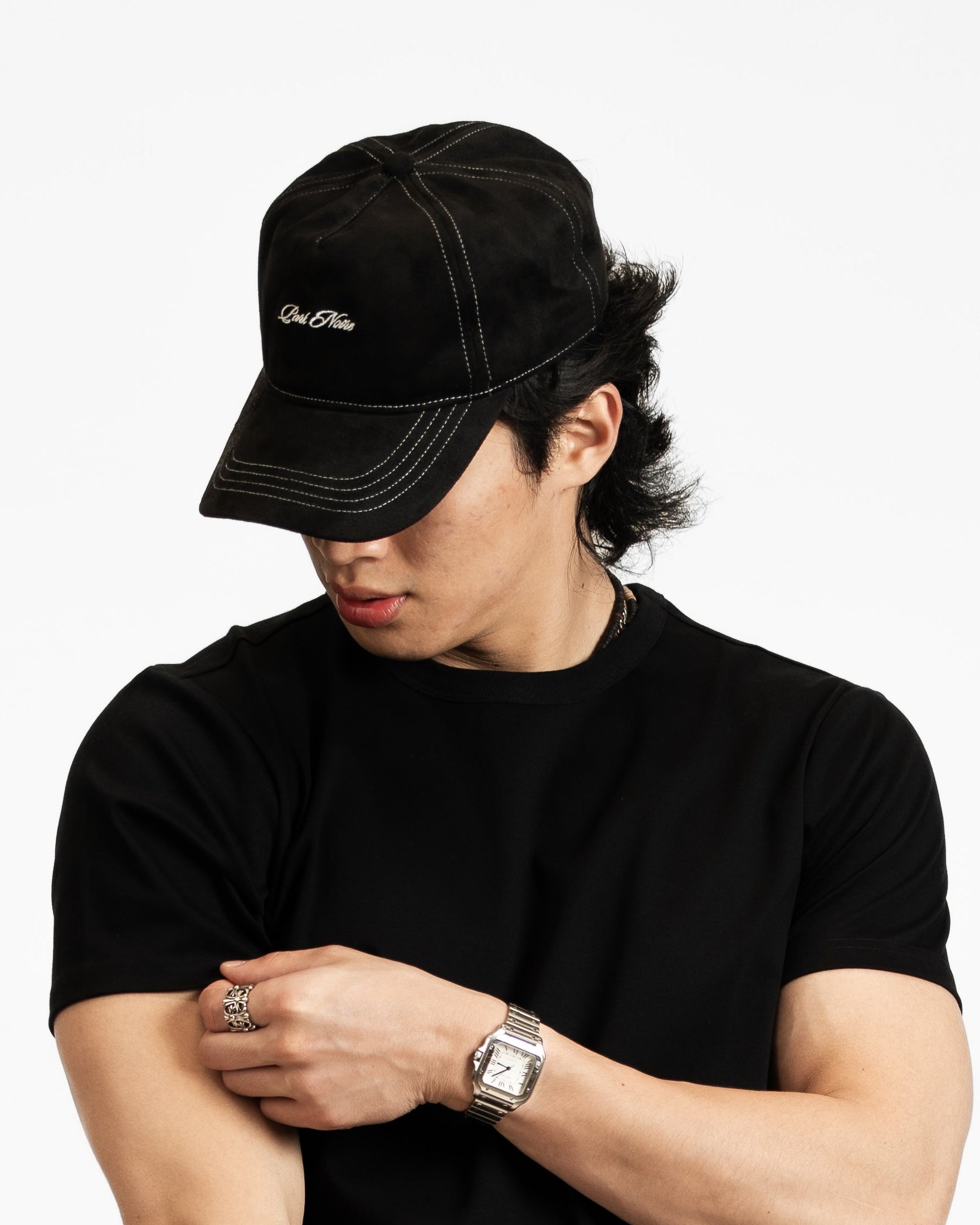 Micro Logo Faux Suede Hat | 5-Panel Cap — Park Noire