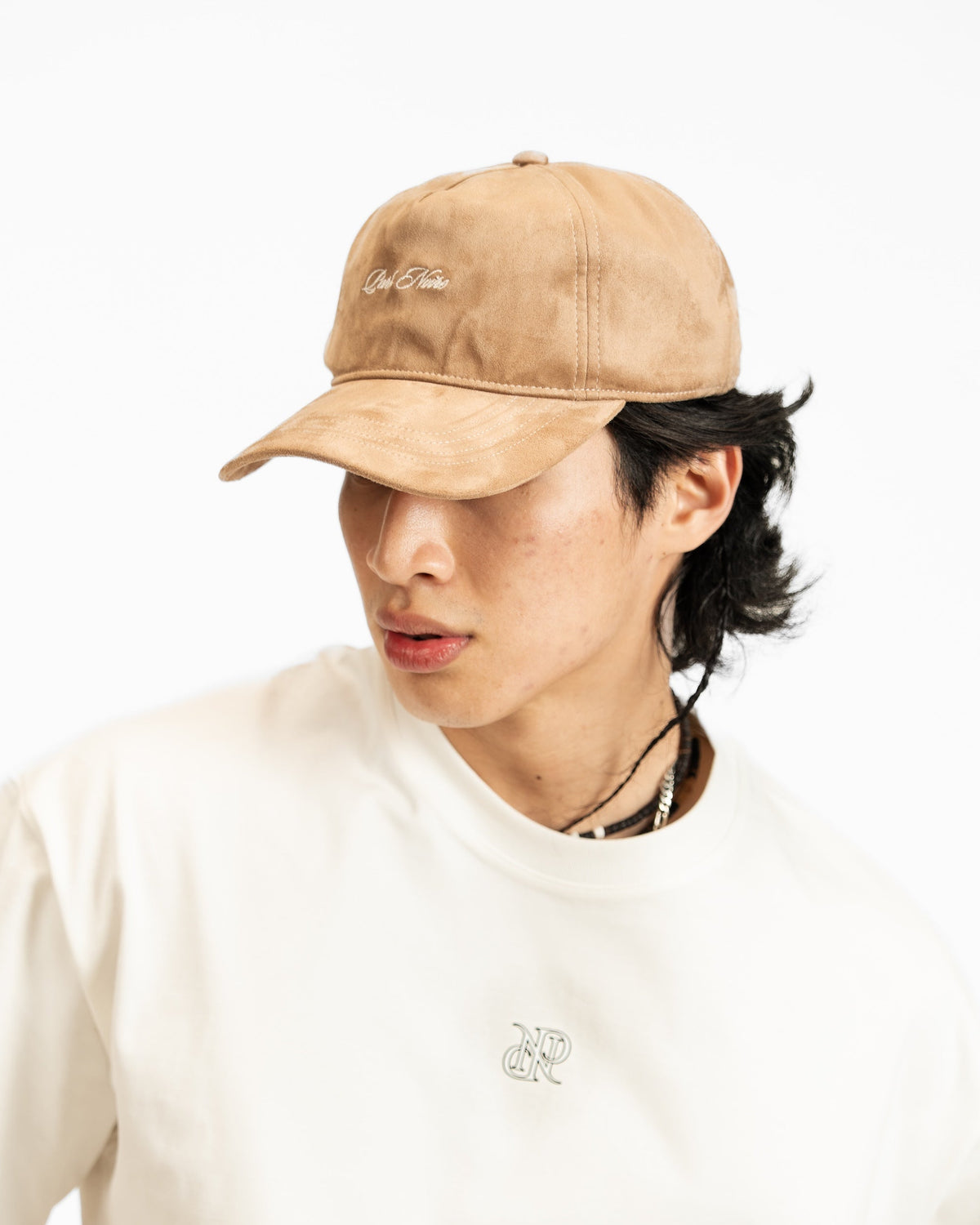 Micro Logo Faux Suede Hat | 5-Panel Cap — Park Noire