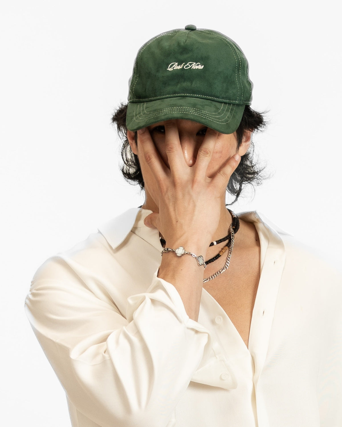 Micro Logo Faux Suede Hat | 5-Panel Cap — Park Noire