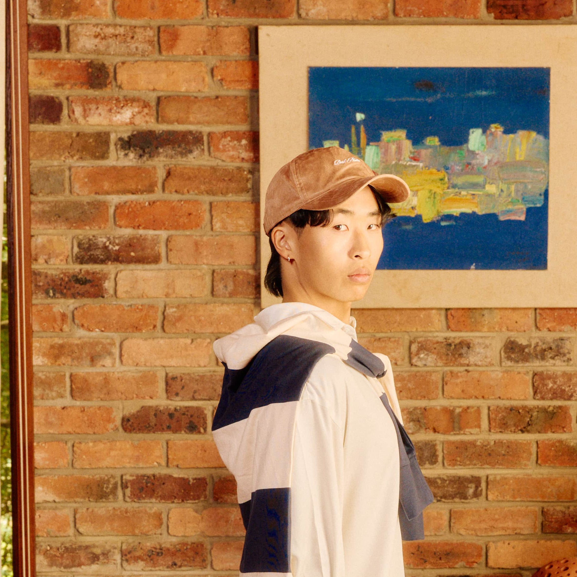 Micro Logo Faux Suede Hat