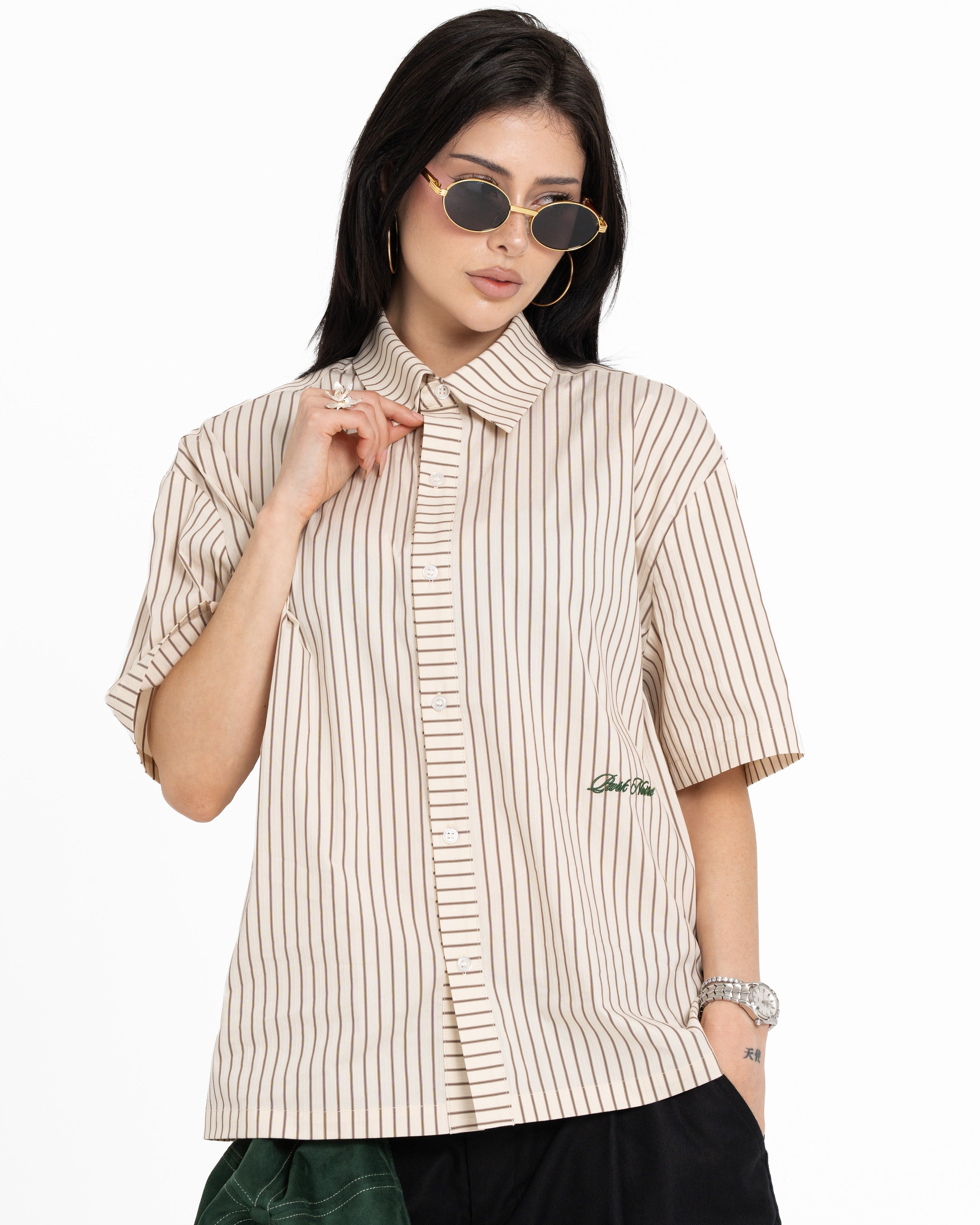 Pinstripe Boxy Shirt
