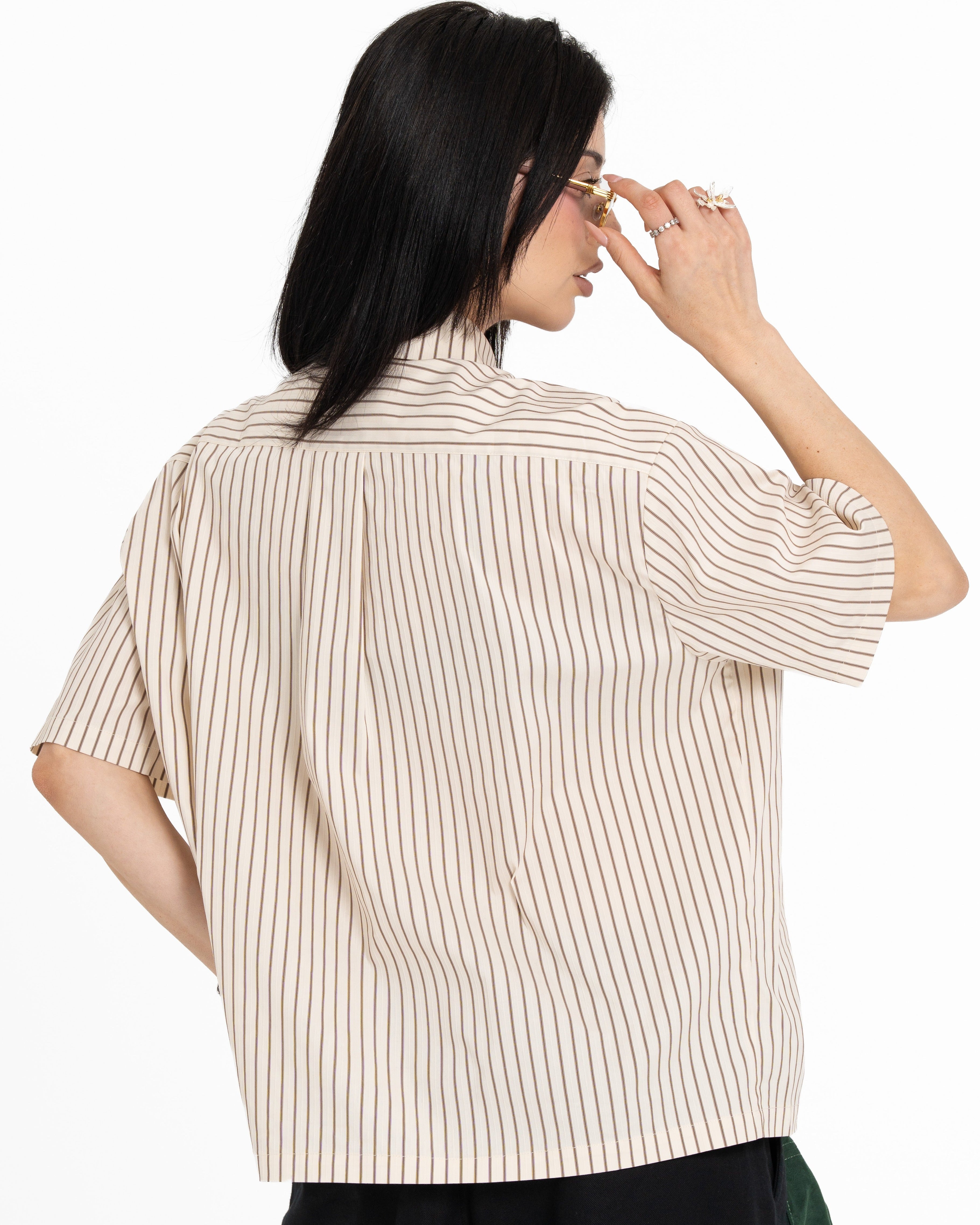 Pinstripe Boxy Shirt
