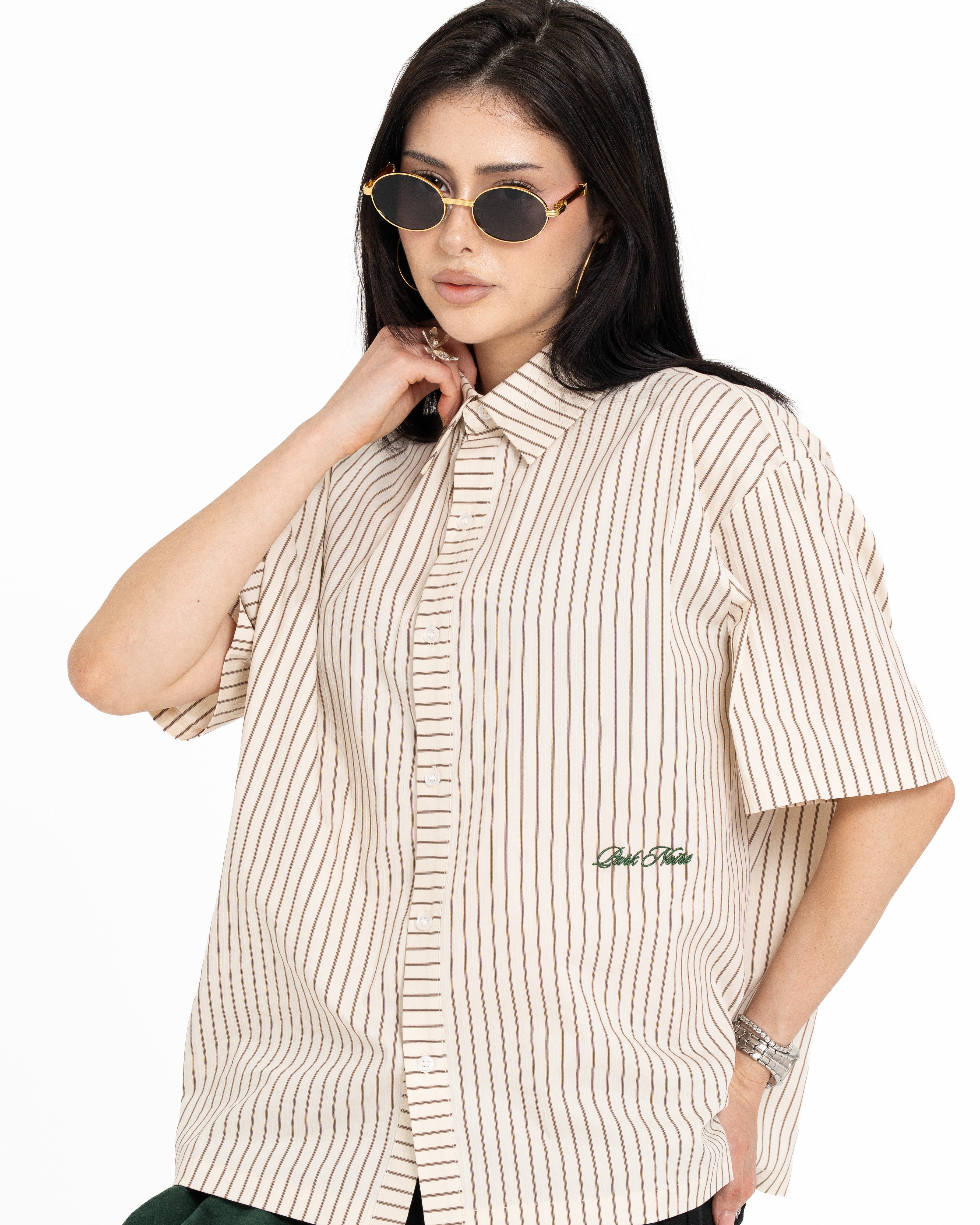 Pinstripe Boxy Shirt