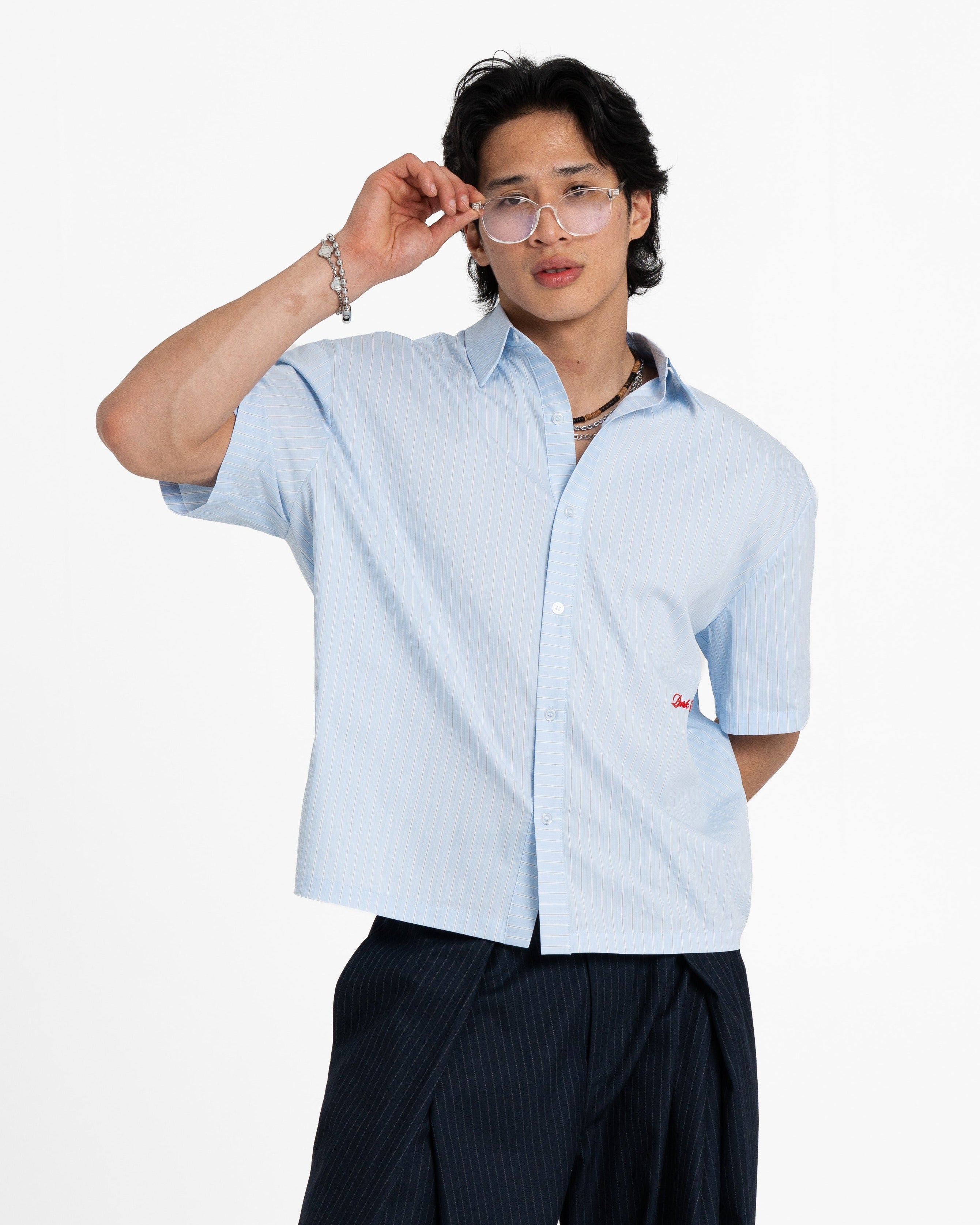 Pinstripe Boxy Shirt